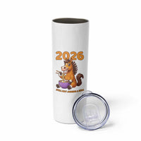 Still Not Joining A Gym Lunar New Year Skinny Tumbler Funny Horse Eating Ramen - Wonder Print Shop
