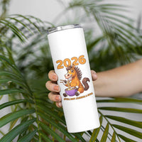 Still Not Joining A Gym Lunar New Year Skinny Tumbler Funny Horse Eating Ramen - Wonder Print Shop