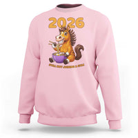 Still Not Joining A Gym Lunar New Year Sweatshirt Funny Horse Eating Ramen - Wonder Print Shop