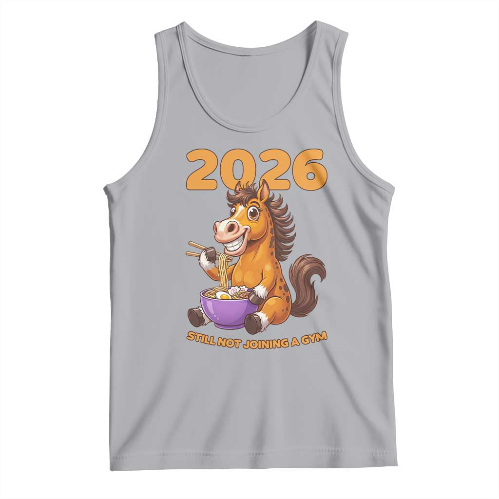 Still Not Joining A Gym Lunar New Year Tank Top Funny Horse Eating Ramen - Wonder Print Shop