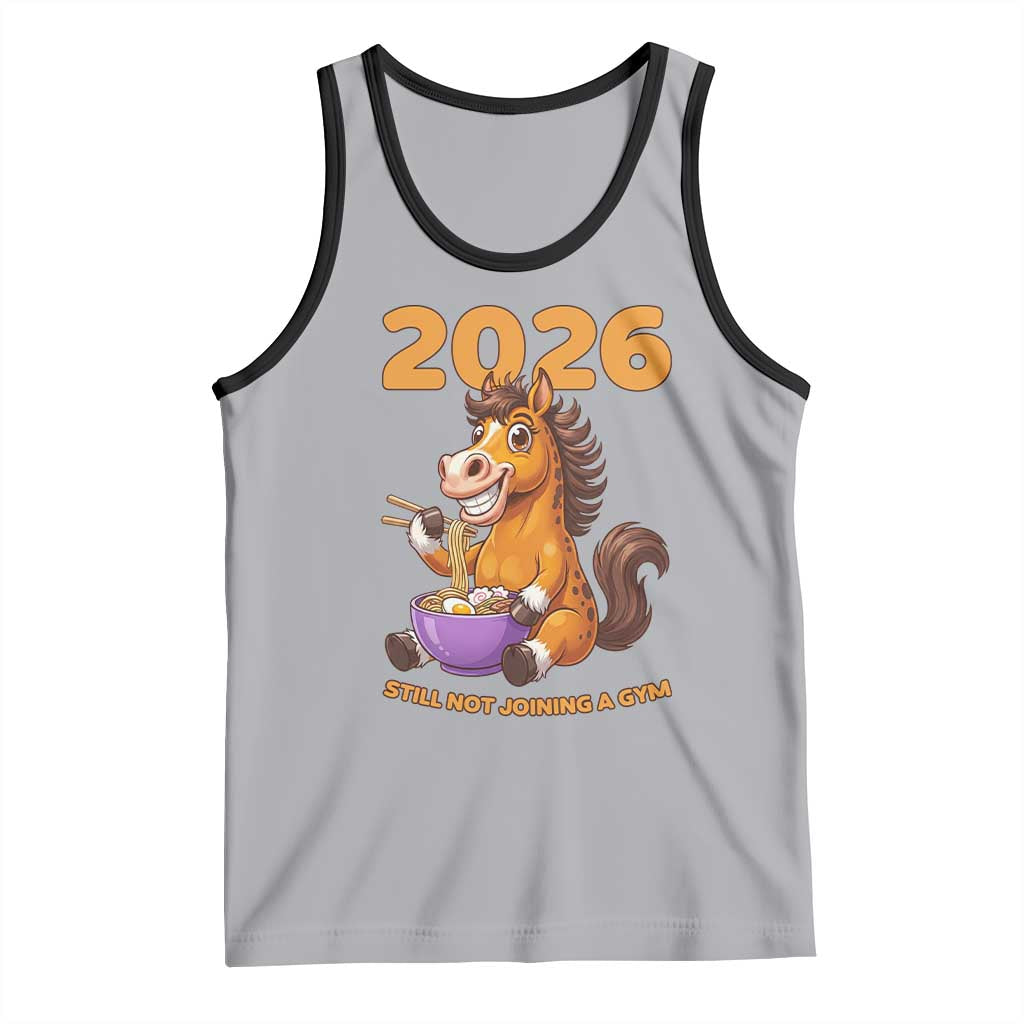 Still Not Joining A Gym Lunar New Year Tank Top Funny Horse Eating Ramen - Wonder Print Shop