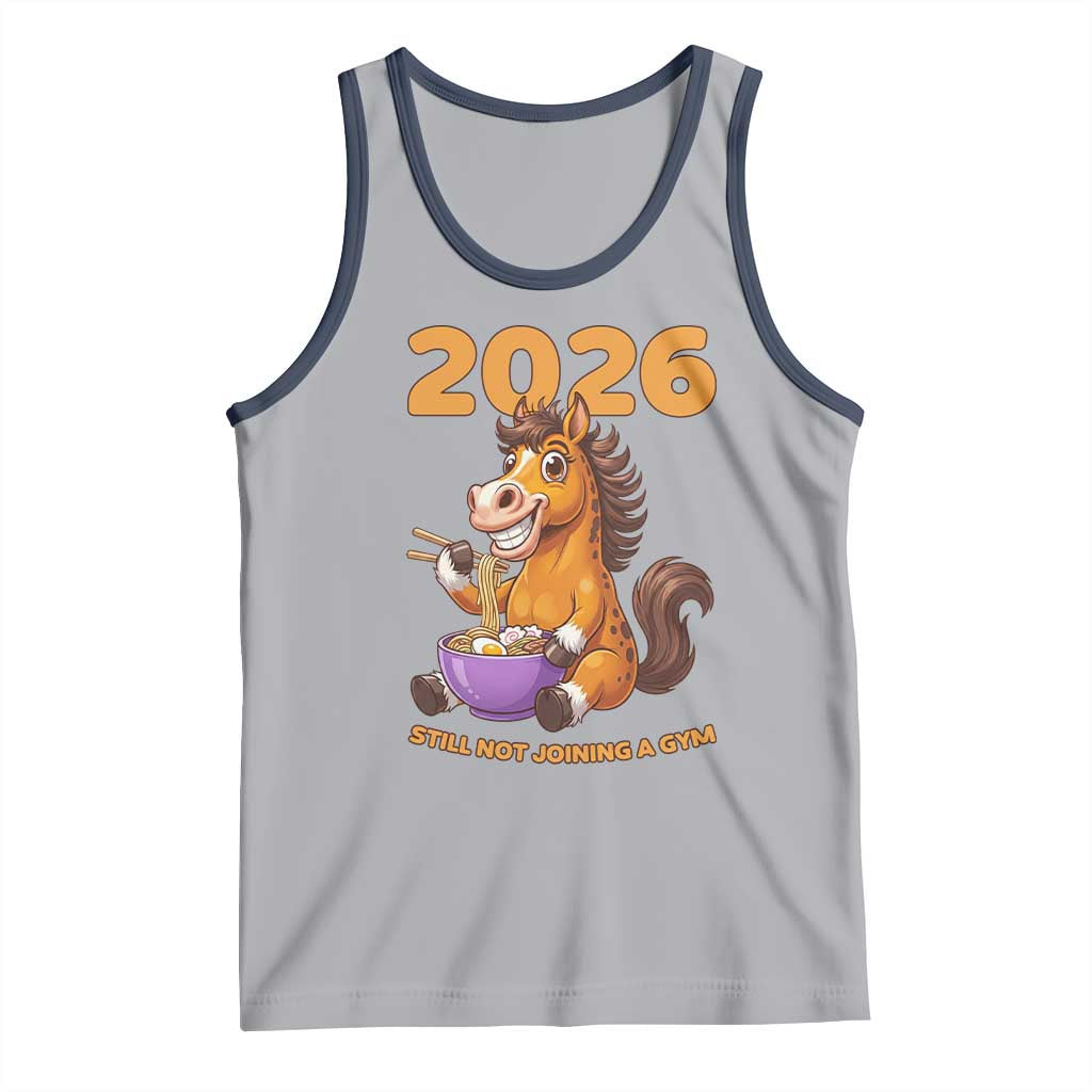 Still Not Joining A Gym Lunar New Year Tank Top Funny Horse Eating Ramen - Wonder Print Shop