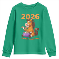 Still Not Joining A Gym Lunar New Year Youth Sweatshirt Funny Horse Eating Ramen - Wonder Print Shop