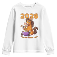 Still Not Joining A Gym Lunar New Year Youth Sweatshirt Funny Horse Eating Ramen - Wonder Print Shop