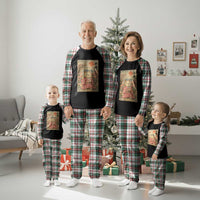 Japanese Anime Maneki Neko Plaid Pajama Set Kawaii Waving Cat Good Luck Kanji - Wonder Print Shop