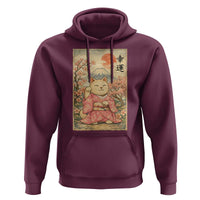 Japanese Anime Maneki Neko Hoodie Kawaii Waving Cat Good Luck Kanji - Wonder Print Shop