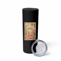 Japanese Anime Maneki Neko Skinny Tumbler Kawaii Waving Cat Good Luck Kanji - Wonder Print Shop