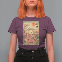 Japanese Anime Maneki Neko T Shirt For Women Kawaii Waving Cat Good Luck Kanji - Wonder Print Shop
