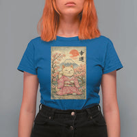 Japanese Anime Maneki Neko T Shirt For Women Kawaii Waving Cat Good Luck Kanji - Wonder Print Shop