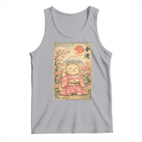 Japanese Anime Maneki Neko Tank Top Kawaii Waving Cat Good Luck Kanji - Wonder Print Shop