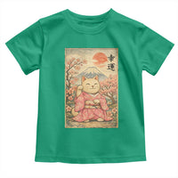 Japanese Anime Maneki Neko Toddler T Shirt Kawaii Waving Cat Good Luck Kanji - Wonder Print Shop