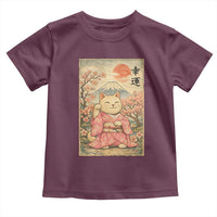 Japanese Anime Maneki Neko Toddler T Shirt Kawaii Waving Cat Good Luck Kanji - Wonder Print Shop