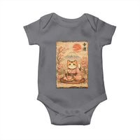 Japanese Maneki Neko Drinking Tea Kawaii Lucky Cat Baby Onesie - Wonder Print Shop