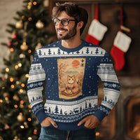 Japanese Maneki Neko Drinking Tea Kawaii Lucky Cat Ugly Christmas Sweater - Wonder Print Shop