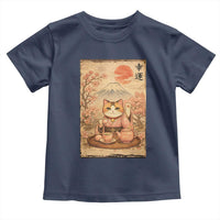 Japanese Maneki Neko Drinking Tea Kawaii Lucky Cat Toddler T Shirt - Wonder Print Shop