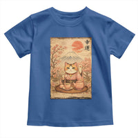 Japanese Maneki Neko Drinking Tea Kawaii Lucky Cat Toddler T Shirt - Wonder Print Shop