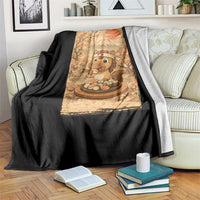 Funny Horse Eating Sushi Throw Blanket Japanese Noodle Lover - Wonder Print Shop