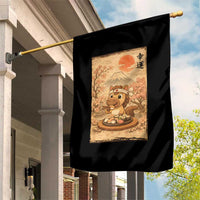 Funny Horse Eating Sushi Garden Flag Japanese Noodle Lover - Wonder Print Shop