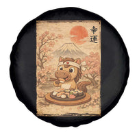 Funny Horse Eating Sushi Spare Tire Cover Japanese Noodle Lover - Wonder Print Shop
