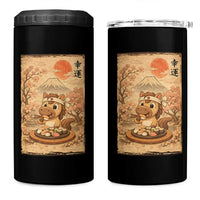 Funny Horse Eating Sushi 4 in 1 Can Cooler Tumbler Japanese Noodle Lover - Wonder Print Shop
