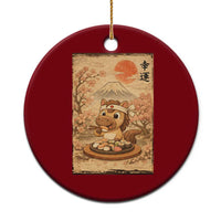 Funny Horse Eating Sushi Ceramic Ornament Japanese Noodle Lover - Wonder Print Shop