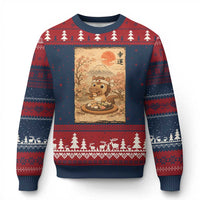 Funny Horse Eating Sushi Ugly Christmas Sweater Japanese Noodle Lover - Wonder Print Shop