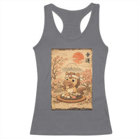 Funny Horse Eating Sushi Racerback Tank Top Japanese Noodle Lover - Wonder Print Shop
