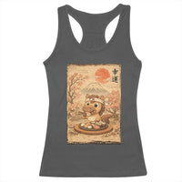 Funny Horse Eating Sushi Racerback Tank Top Japanese Noodle Lover - Wonder Print Shop