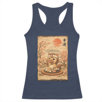 Funny Horse Eating Sushi Racerback Tank Top Japanese Noodle Lover - Wonder Print Shop