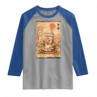 Funny Horse Eating Sushi Raglan Shirt Japanese Noodle Lover - Wonder Print Shop