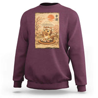 Funny Horse Eating Sushi Sweatshirt Japanese Noodle Lover - Wonder Print Shop