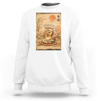 Funny Horse Eating Sushi Sweatshirt Japanese Noodle Lover - Wonder Print Shop