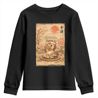 Funny Horse Eating Sushi Youth Sweatshirt Japanese Noodle Lover - Wonder Print Shop