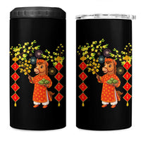 Funny Tet Holiday 4 in 1 Can Cooler Tumbler Cute Horse In Ao Dai - Wonder Print Shop