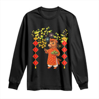 Funny Tet Holiday Long Sleeve Shirt Cute Horse In Ao Dai - Wonder Print Shop