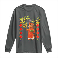 Funny Tet Holiday Long Sleeve Shirt Cute Horse In Ao Dai - Wonder Print Shop