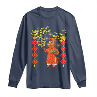 Funny Tet Holiday Long Sleeve Shirt Cute Horse In Ao Dai - Wonder Print Shop