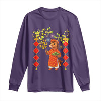 Funny Tet Holiday Long Sleeve Shirt Cute Horse In Ao Dai - Wonder Print Shop
