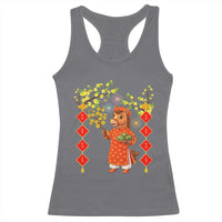 Funny Tet Holiday Racerback Tank Top Cute Horse In Ao Dai - Wonder Print Shop