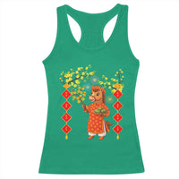 Funny Tet Holiday Racerback Tank Top Cute Horse In Ao Dai - Wonder Print Shop