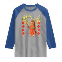Funny Tet Holiday Raglan Shirt Cute Horse In Ao Dai - Wonder Print Shop