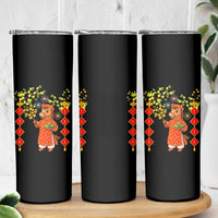 Funny Tet Holiday Skinny Tumbler Cute Horse In Ao Dai - Wonder Print Shop