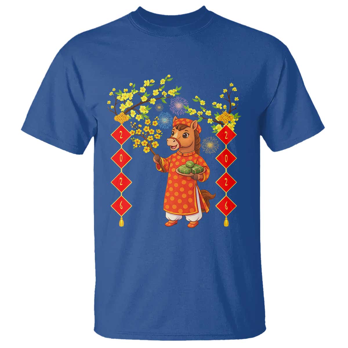 Funny Tet Holiday T Shirt Cute Horse In Ao Dai - Wonder Print Shop