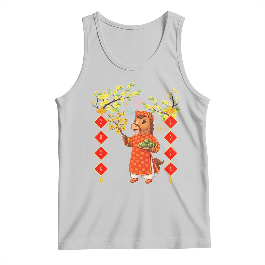 Funny Tet Holiday Tank Top Cute Horse In Ao Dai - Wonder Print Shop