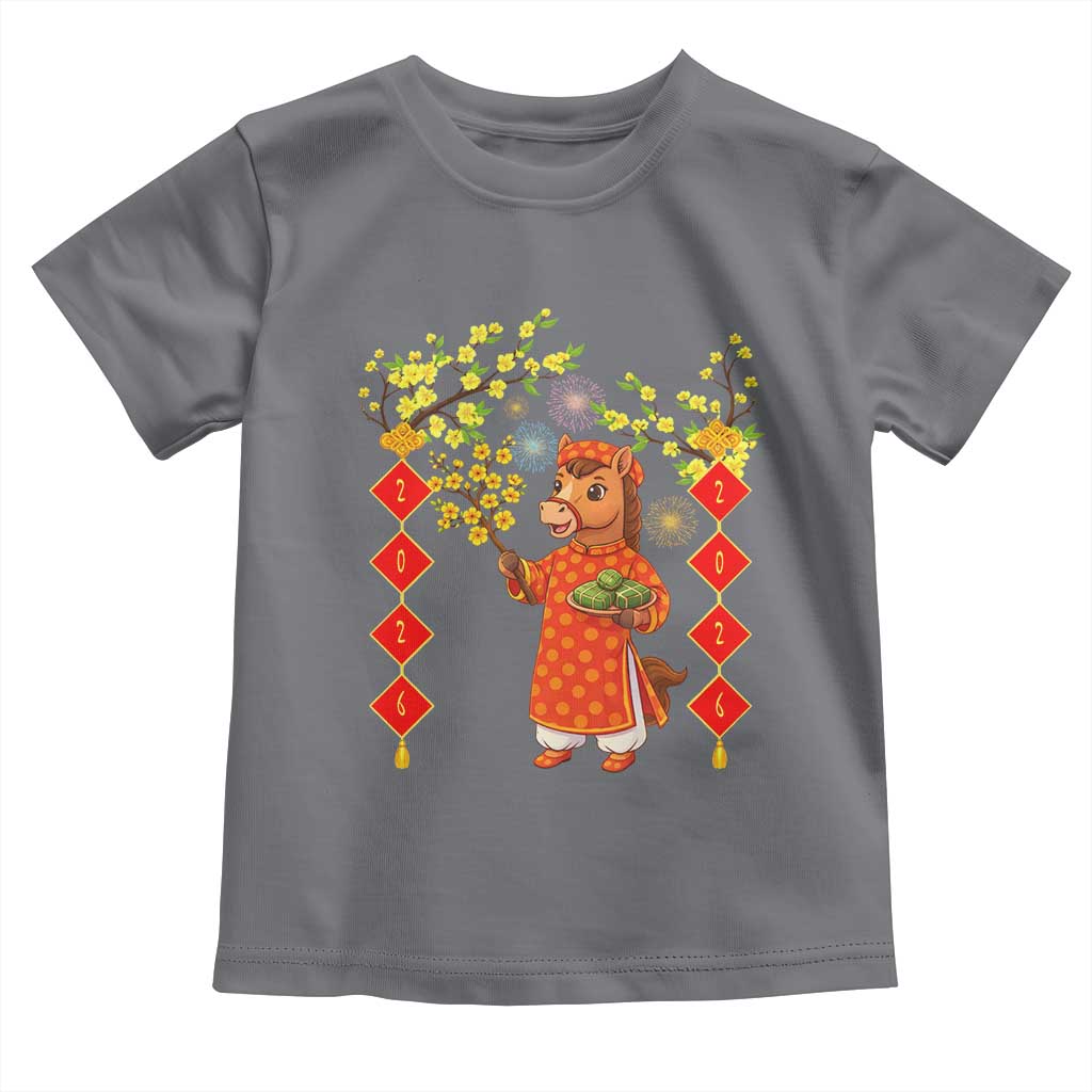 Funny Tet Holiday Toddler T Shirt Cute Horse In Ao Dai - Wonder Print Shop
