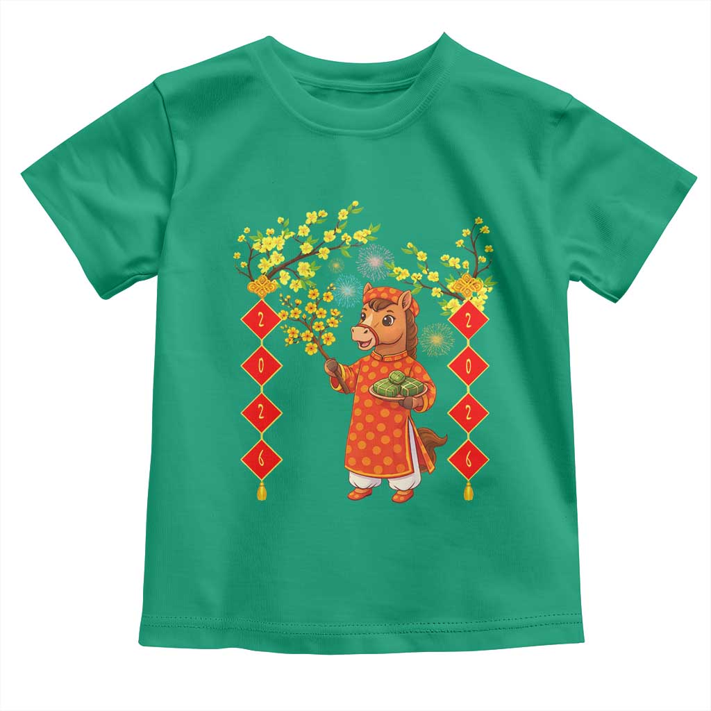 Funny Tet Holiday Toddler T Shirt Cute Horse In Ao Dai - Wonder Print Shop