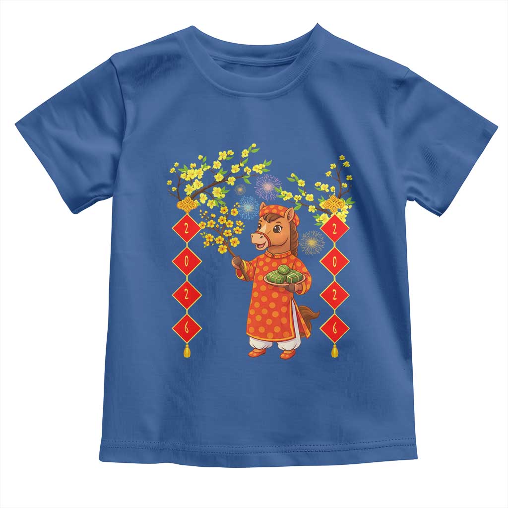Funny Tet Holiday Toddler T Shirt Cute Horse In Ao Dai - Wonder Print Shop