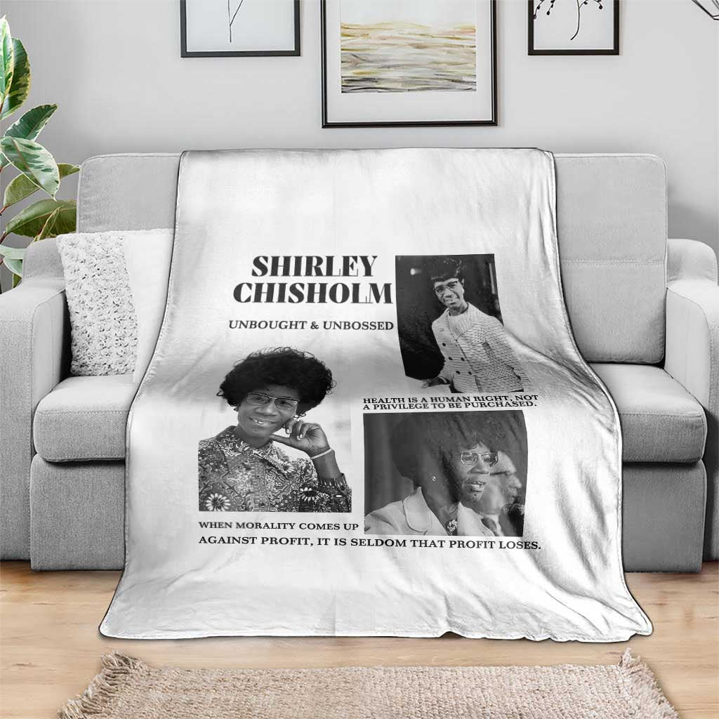 Shirley Chisholm Unbought And Unbossed Throw Blanket Vintage Feminist Poster