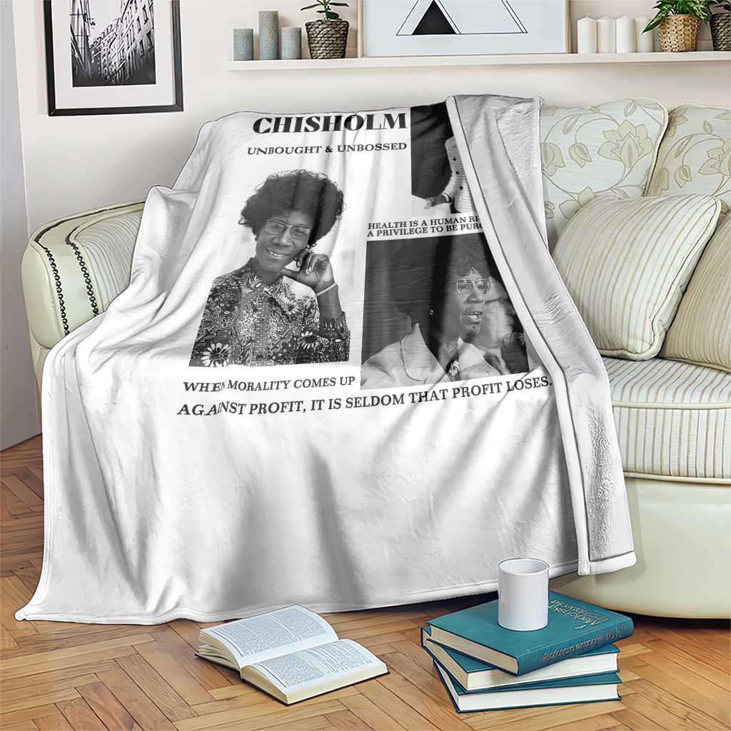 Shirley Chisholm Unbought And Unbossed Throw Blanket Vintage Feminist Poster