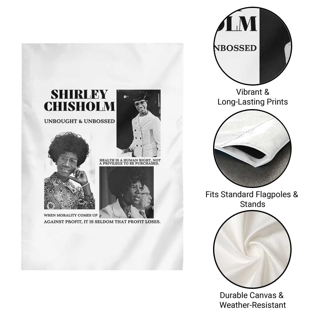 Shirley Chisholm Unbought And Unbossed Garden Flag Vintage Feminist Poster